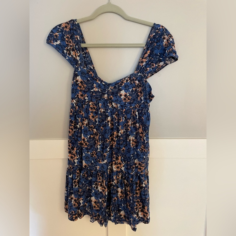 Free People Floral Tunic Top/Dress with Sweetheart Neck